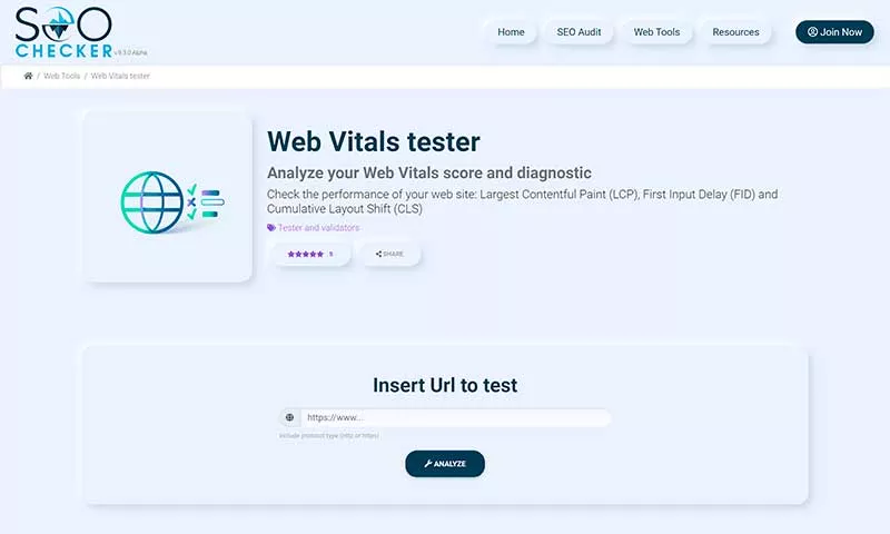 Web Vitals Tester