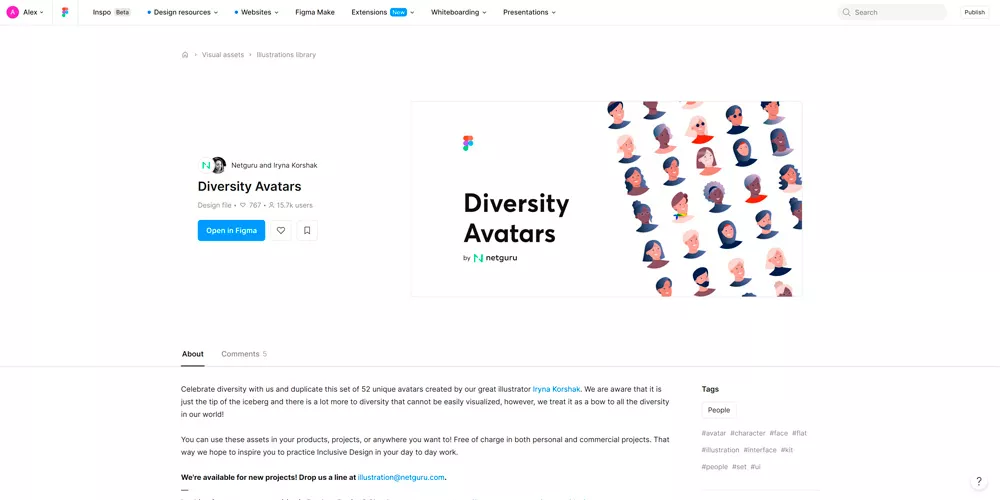 Diversity Avatars: сетка из полусотни готовых непохожих друг на друга портретов