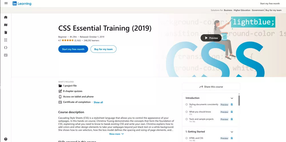 LinkedIn Learning &mdash; CSS Essential Training