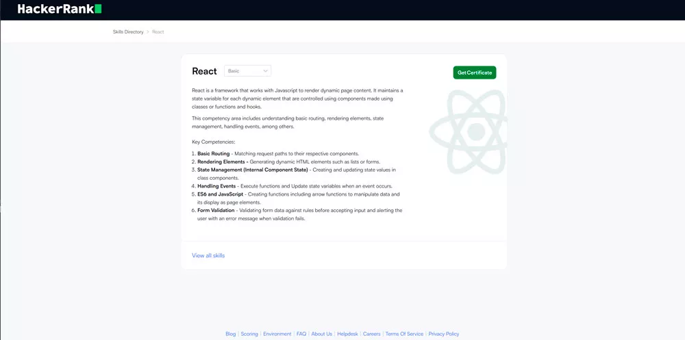 HackerRank &mdash; React