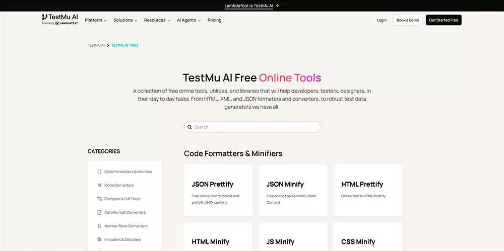 LambdaTest Free Tools