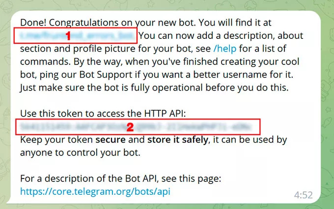 Done! Congratulations on your new bot.