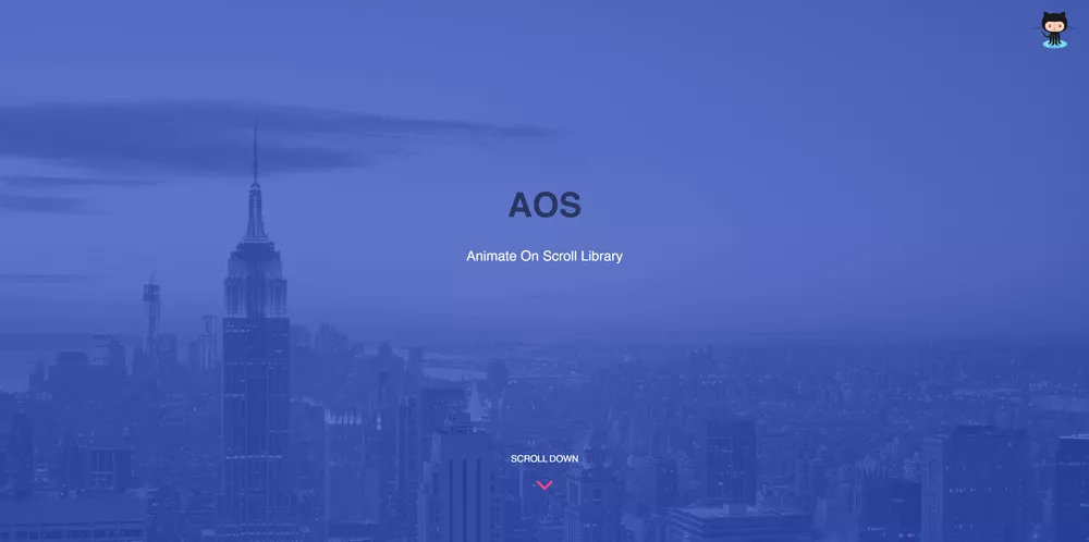 Демо-страница AOS: блоки, выезжающие снизу по мере прокрутки