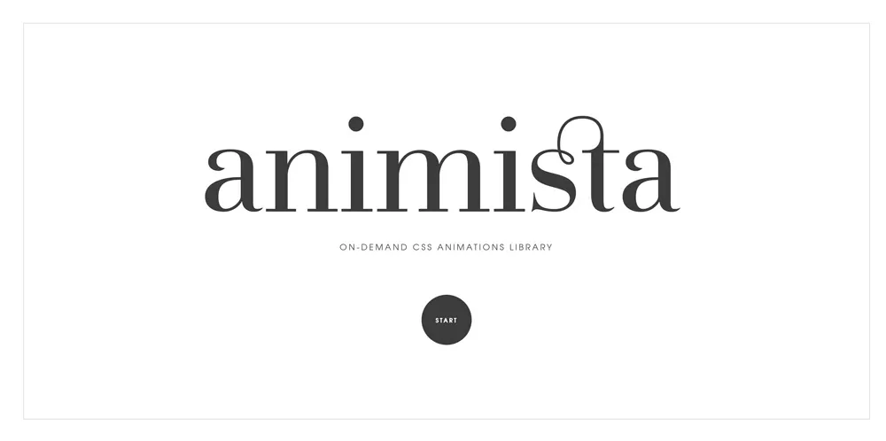 Интерфейс Animista: список эффектов, превью и панель с готовым CSS-кодом