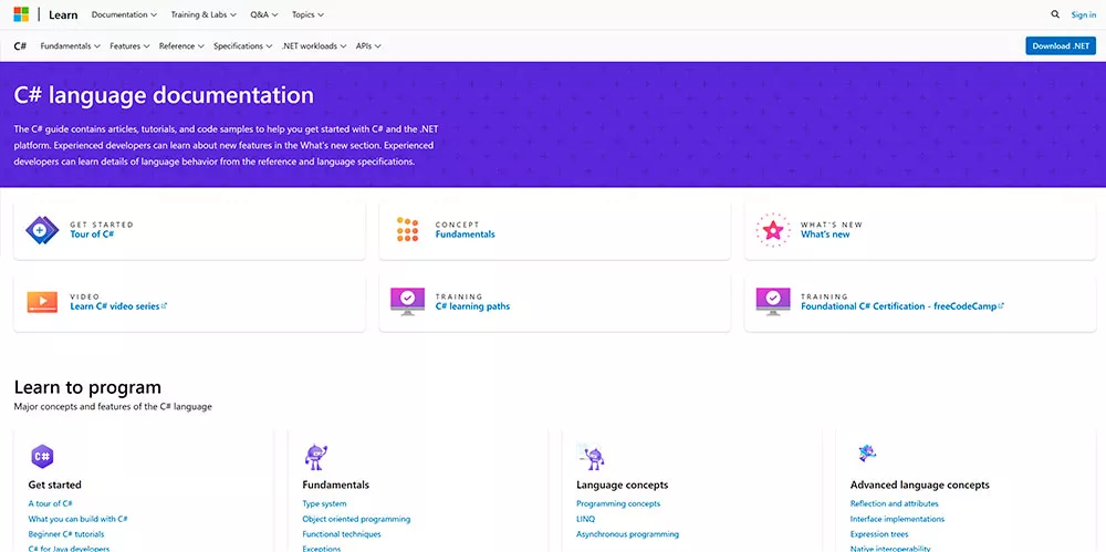 Microsoft Learn — C# Documentation