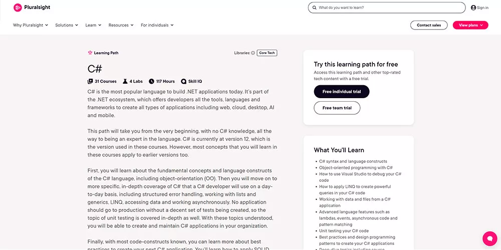 Pluralsight — C# Path
