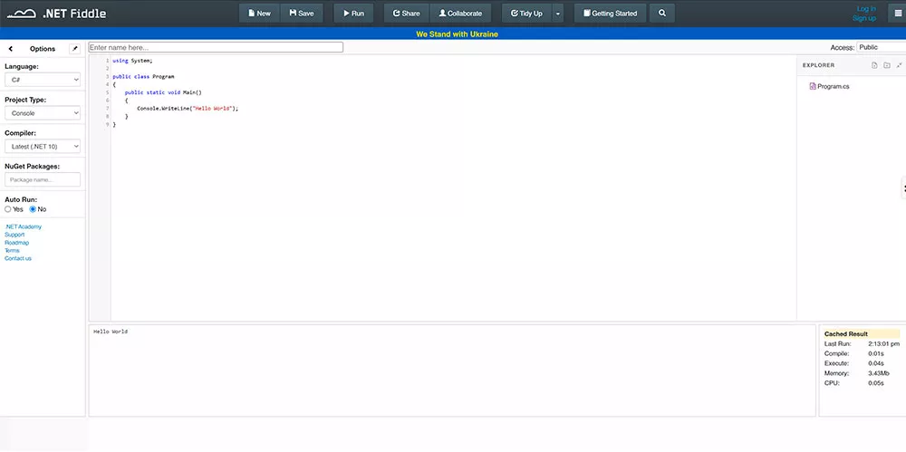 .NET Fiddle