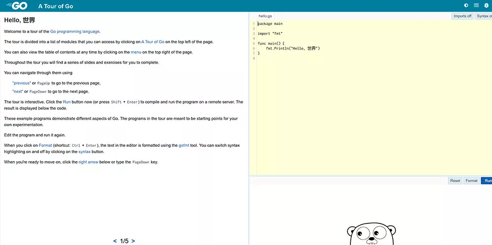 A Tour of Go