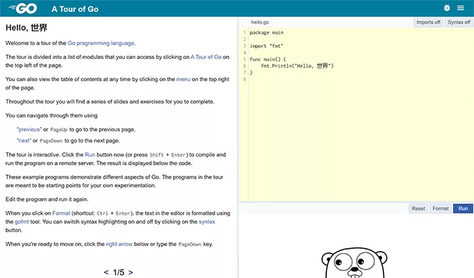 A Tour of Go