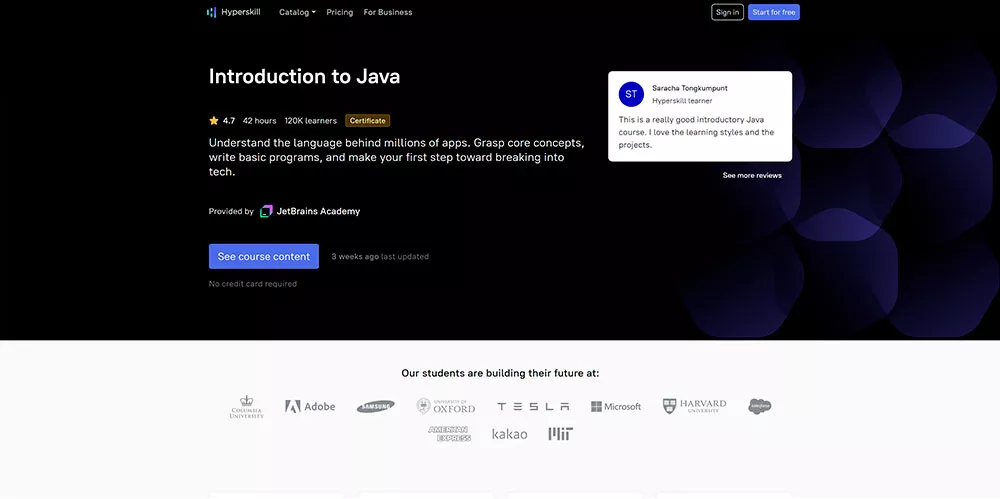 JetBrains Academy — Java Developer