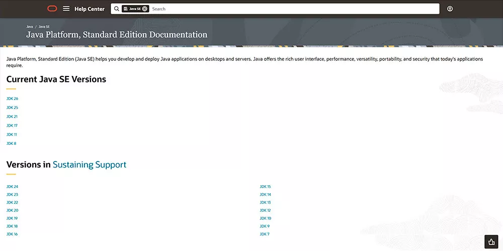 Oracle Java SE Documentation