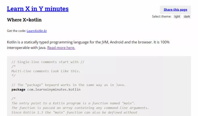 Learn X in Y minutes