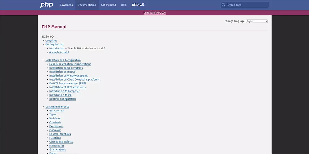PHP Manual (php.net)