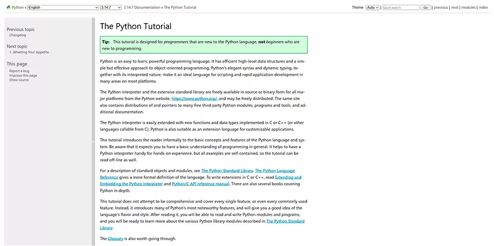 The Python Tutorial (docs.python.org)