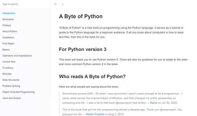 A Byte of Python