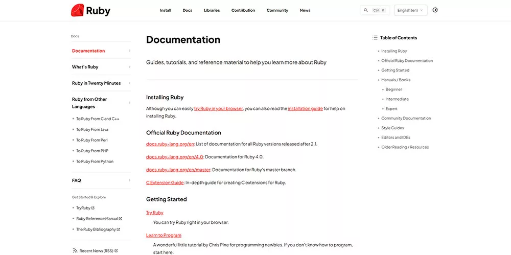Ruby Documentation (ruby-lang.org)