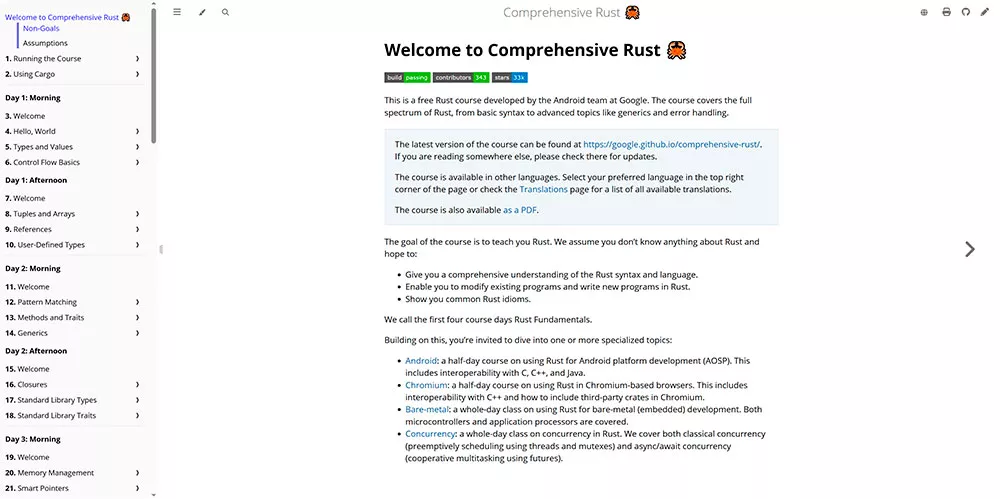 Comprehensive Rust (Google)
