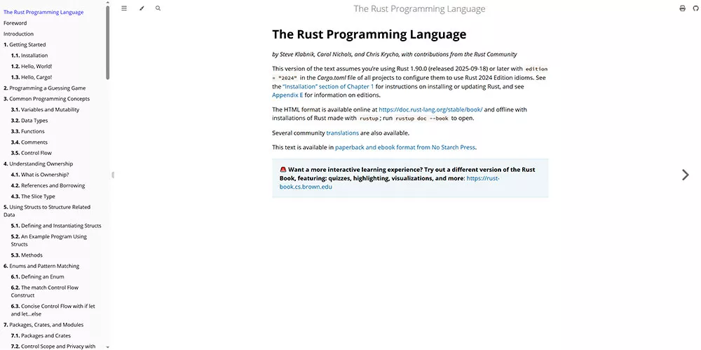 The Rust Programming Language Book