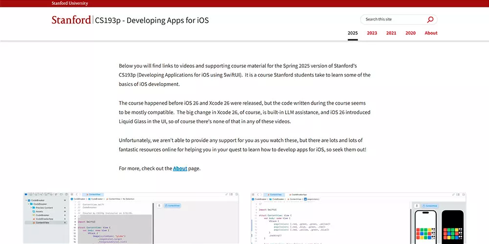 Stanford CS193p — Developing Apps for iOS